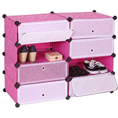 Mendler Schuhschrank HWC-B66 8 Fächer 73x92x36cm rosa Schuhablage, Schrank, Steckregal, Aufbewahrung Mendler Schuhschrank HWC-B66 8 Fächer 73x92x36cm rosa Schuhablage, Schrank, Steckregal, Aufbewahrung