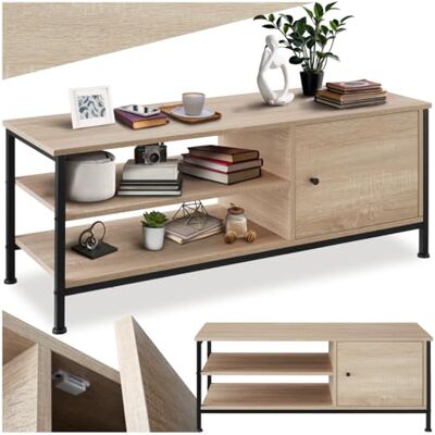 tectake ® Industrial Möbel Lowboard, TV Schrank, Regal Kommode, Sideboard Wohnzimmer 110x40x45,5cm, Fernsehtisch, Möbel Schlafzimmer, TV Board (Industrial Holz hell, Eiche Sonoma) tectake ® Industrial Möbel Lowboard, TV Schrank, Regal Kommode, Sideboard Wohnzimmer 110x40x45,5cm, Fernsehtisch, Möbel Schlafzimmer, TV Board (Industrial Holz hell, Eiche Sonoma)