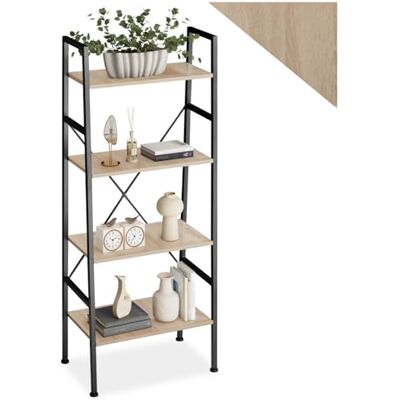 tectake ® Industrial Leiterregal mit 4 Ebenen, Regal schmal 57,5 x 35,5 x 139cm, Bücherregal Wand, als Raumteiler Regal, Küchenregal Wand, Nischenregal Industrial Holz hell, Eiche Sonoma tectake ® Industrial Leiterregal mit 4 Ebenen, Regal schmal 57,5 x 35,5 x 139cm, Bücherregal Wand, als Raumteiler Regal, Küchenregal Wand, Nischenregal Industrial Holz hell, Eiche Sonoma