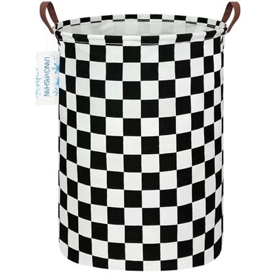 LANGYASHAN Wäschekorb aus Segeltuch, zusammenklappbar, Organizer-Korb für Aufbewahrungsbehälter, Spielzeugkörbe, Geschenkkörbe, Schlafzimmer, Kleidung, Kinderzimmer, Hamper (Rennflagge) LANGYASHAN Wäschekorb aus Segeltuch, zusammenklappbar, Organizer-Korb für Aufbewahrungsbehälter, Spielzeugkörbe, Geschenkkörbe, Schlafzimmer, Kleidung, Kinderzimmer, Hamper (Rennflagge)