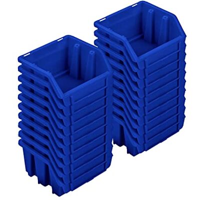 PAFEN Stapelboxen Set – 20x Stapelbox für Werkzeugwand 115 x 75 x 118 mm – Sichtbox Stapelkasten Stapelbox Lagerbox, Blau PAFEN Stapelboxen Set – 20x Stapelbox für Werkzeugwand 115 x 75 x 118 mm – Sichtbox Stapelkasten Stapelbox Lagerbox, Blau