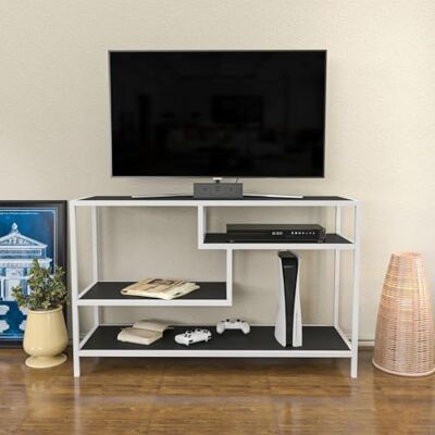 Kalune Design Kendra TV-Möbel - Skandinavischer Stil, Weiß & Anthrazit, 120x39x75cm Kalune Design Kendra TV-Möbel - Skandinavischer Stil, Weiß & Anthrazit, 120x39x75cm