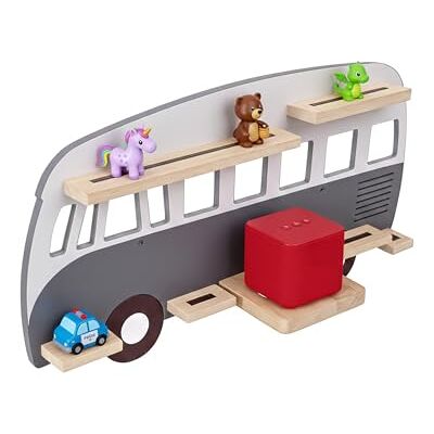 Relaxdays Toniebox Regal, magnetisch, für Hörspielbox & 25 Tonies, Bus, HxBxT: 32x62x13 cm, Toniefigurenregal, grau Relaxdays Toniebox Regal, magnetisch, für Hörspielbox & 25 Tonies, Bus, HxBxT: 32x62x13 cm, Toniefigurenregal, grau
