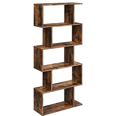VASAGLE Bücherregal, Regal mit 5 Ebenen, Standregal, Büroregal, freistehend, Dekoregal, zur Präsentation, modern, für Wohnzimmer, Schlafzimmer, Büro, vintagebraun LBC62BX VASAGLE Bücherregal, Regal mit 5 Ebenen, Standregal, Büroregal, freistehend, Dekoregal, zur Präsentation, modern, für Wohnzimmer, Schlafzimmer, Büro, vintagebraun LBC62BX