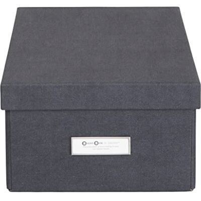 BIGSO BOX OF SWEDEN BIGSO KARIN kleine Aufbewahrungsbox mit Deckel – stabiler Organizer aus Faserplatte und Papier in Leinenoptik – praktische Faltbox mit Etikettenrahmen für extra Stauraum – schwarz BIGSO BOX OF SWEDEN BIGSO KARIN kleine Aufbewahrungsbox mit Deckel – stabiler Organizer aus Faserplatte und Papier in Leinenoptik – praktische Faltbox mit Etikettenrahmen für extra Stauraum – schwarz