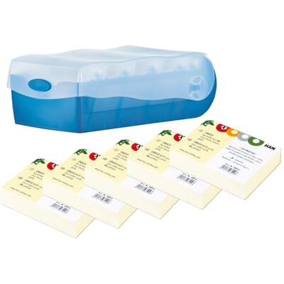 HAN Lernkarteibox CROCO, einfach Vokabeln lernen mit 5-Fächer-Lernsystem, DIN A8 Karteikasten für 500 Karten, inkl. 5 Stützplatten + 500 Lernkarten, Karteibox, Lernbox (Transluzent/Blau, A8) HAN Lernkarteibox CROCO, einfach Vokabeln lernen mit 5-Fächer-Lernsystem, DIN A8 Karteikasten für 500 Karten, inkl. 5 Stützplatten + 500 Lernkarten, Karteibox, Lernbox (Transluzent/Blau, A8)