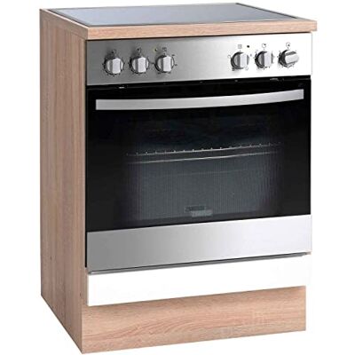 Möbel Jack Herdumbauschrank Eiche Sonoma Dekor Weiß B 60 x H 85 x T 60 cm Einbauschrank Küchenschrank Möbel Jack Herdumbauschrank Eiche Sonoma Dekor Weiß B 60 x H 85 x T 60 cm Einbauschrank Küchenschrank