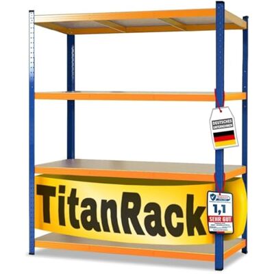 KARAT Schwerlastregal 200x150x80 cm blau-orange – Weitspannregal Metall, Werkstatt Regal, Regal Werkstatt, Steckregal Lagerregal (TitanRack Big) KARAT Schwerlastregal 200x150x80 cm blau-orange – Weitspannregal Metall, Werkstatt Regal, Regal Werkstatt, Steckregal Lagerregal (TitanRack Big)