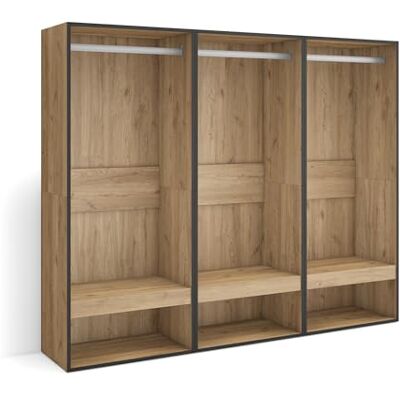 Skraut Home Offener Kleiderschrank Kleidung, Schuhe 180x145x35 cm Für Schlafzimmer, Zimmer Garderobenschrank Moderner Stil Eiche Skraut Home Offener Kleiderschrank Kleidung, Schuhe 180x145x35 cm Für Schlafzimmer, Zimmer Garderobenschrank Moderner Stil Eiche