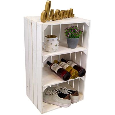 Kistenkolli Altes Land grosses Bücherregal Willi Standregal mit 4 Ebenen, stabiles Holzregal, fertig montiert, für Wohnzimmer, Schlafzimmer, Küche (Weiss) Kistenkolli Altes Land grosses Bücherregal Willi Standregal mit 4 Ebenen, stabiles Holzregal, fertig montiert, für Wohnzimmer, Schlafzimmer, Küche (Weiss)