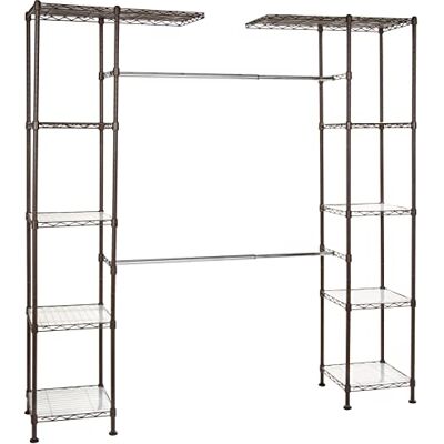 Amazon Ausziehbarer Offener Kleiderschrank mit 10 Höhenverstellbaren Einlegeböden Maximalgewicht 521 kg, 35.6 by 147 to 160 by 182.9 cm, Bronze Amazon Ausziehbarer Offener Kleiderschrank mit 10 Höhenverstellbaren Einlegeböden Maximalgewicht 521 kg, 35.6 by 147 to 160 by 182.9 cm, Bronze