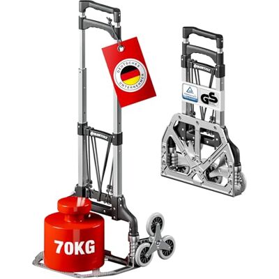 ATHLON TOOLS Treppensteiger Sackkarre klappbar TÜV GS-geprüft Profi Treppensackkarre aus Aluminium leicht Extra Langer Griff 110cm & Ladefläche mit Anti Rutsch Pads Transporthilfe ATHLON TOOLS Treppensteiger Sackkarre klappbar TÜV GS-geprüft Profi Treppensackkarre aus Aluminium leicht Extra Langer Griff 110cm & Ladefläche mit Anti Rutsch Pads Transporthilfe