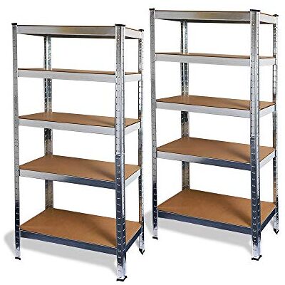 Ondis24 2X Metallregal Flori, Lagerregal 75x30x172(H) cm, Kellerregal 350kg Silber, Steckregal mit 5 Einlegeböden höhenverstellbar, Werkstattregal, funktionales Schwerlastregal, verzinkt, Doppelpack! Ondis24 2X Metallregal Flori, Lagerregal 75x30x172(H) cm, Kellerregal 350kg Silber, Steckregal mit 5 Einlegeböden höhenverstellbar, Werkstattregal, funktionales Schwerlastregal, verzinkt, Doppelpack!