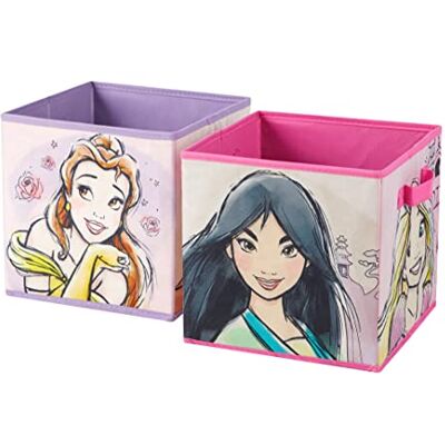 Idea Nuova Disney Princess Faltbare Aufbewahrungswürfel, 25,4 x 25,4 cm, 2 Stück Idea Nuova Disney Princess Faltbare Aufbewahrungswürfel, 25,4 x 25,4 cm, 2 Stück