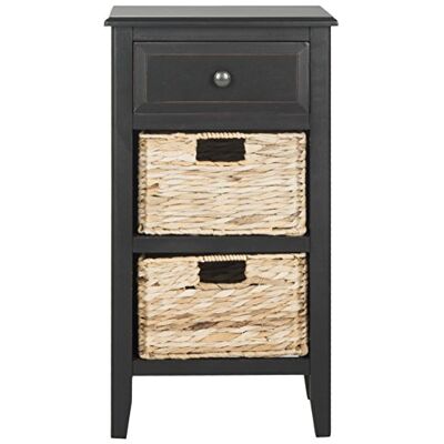Safavieh Contemporary Wooden Cabinet with 2 Drawers, in Distressed and Black, 30 X 40 X 70 Safavieh Contemporary Wooden Cabinet with 2 Drawers, in Distressed and Black, 30 X 40 X 70