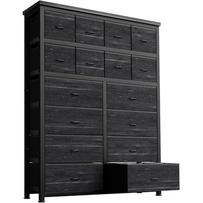 GarveeHome Kommode Mit 16 Stoffschubladen, Stauraum-Schrank Für Schlafzimmer, Wohnzimmer, Büro & Kinderzimmer – Stabile Aufbewahrungskommode Mit Metallrahmen, Schwarz GarveeHome Kommode Mit 16 Stoffschubladen, Stauraum-Schrank Für Schlafzimmer, Wohnzimmer, Büro & Kinderzimmer – Stabile Aufbewahrungskommode Mit Metallrahmen, Schwarz