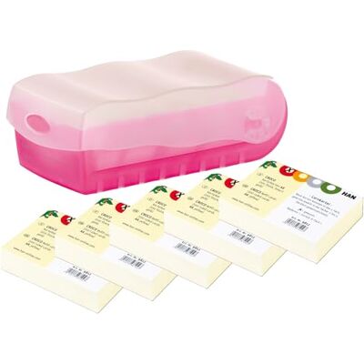 HAN Lernkarteibox CROCO, einfach Vokabeln lernen mit 5-Fächer-Lernsystem, DIN A8 Karteikasten für 500 Karten, inkl. 5 Stützplatten + 500 Lernkarten, Karteibox, Lernbox (Transluzent/Pink, A8) HAN Lernkarteibox CROCO, einfach Vokabeln lernen mit 5-Fächer-Lernsystem, DIN A8 Karteikasten für 500 Karten, inkl. 5 Stützplatten + 500 Lernkarten, Karteibox, Lernbox (Transluzent/Pink, A8)