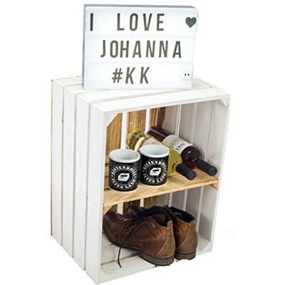 Kistenkolli Altes Land Holzkiste Paula Weiss mit geflammten Boden 50x40x30cm Aufbewahrungsbox Regalkiste Apfelkisten Weinkisten Schuhregal Bücherregal Kleiderschrank (Paula Geflammt QUER) Kistenkolli Altes Land Holzkiste Paula Weiss mit geflammten Boden 50x40x30cm Aufbewahrungsbox Regalkiste Apfelkisten Weinkisten Schuhregal Bücherregal Kleiderschrank (Paula Geflammt QUER)