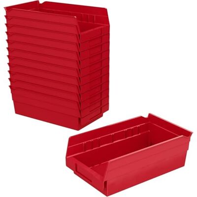 Akro-Mils 30130 Aufbewahrungsbox für Regal aus Kunststoff, 12 Stück, 30,5 x 15,2 x 10,2 cm, 30130RED Akro-Mils 30130 Aufbewahrungsbox für Regal aus Kunststoff, 12 Stück, 30,5 x 15,2 x 10,2 cm, 30130RED
