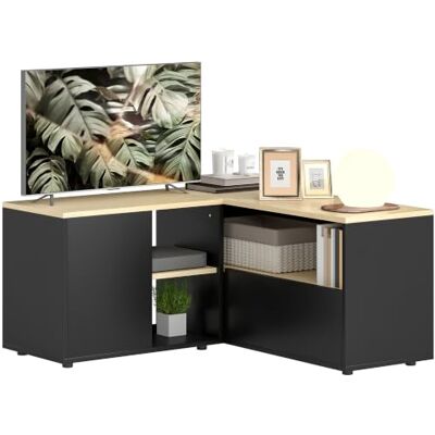 HOMCOM Eck-TV-Schrank mit Stauraum bis 40 Zoll Schwarzeiche TV-Bank HOMCOM Eck-TV-Schrank mit Stauraum bis 40 Zoll Schwarzeiche TV-Bank