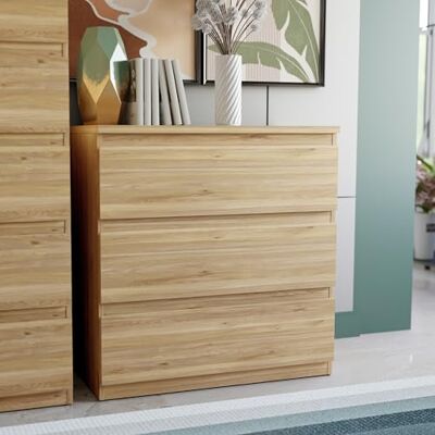 FORTE EDMORE Kommode - Stauraum, Modernes Design, 3 Schubladen FORTE EDMORE Kommode - Stauraum, Modernes Design, 3 Schubladen
