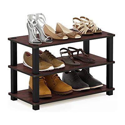 Furinno Turn-S-Tube Schuhregal, 3-stöckiger Schuhorganizer, Schuhaufbewahrung, 29,5(T) x 59,9(B) x 56,4(H) cm, für Flur, Büro, Garage, Kirsch-Eiche Furinno Turn-S-Tube Schuhregal, 3-stöckiger Schuhorganizer, Schuhaufbewahrung, 29,5(T) x 59,9(B) x 56,4(H) cm, für Flur, Büro, Garage, Kirsch-Eiche