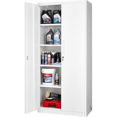 VEVOR Metall-Aufbewahrungsschrank 175 cm Abschließbar, Aktenschrank mit 4 Verstellbaren Einlegeböden & 2 Magnettüren & 2 Schlüsseln & 5 Ablagen Ideal für Speisekammer Lager Keller, Werkzeugschrank VEVOR Metall-Aufbewahrungsschrank 175 cm Abschließbar, Aktenschrank mit 4 Verstellbaren Einlegeböden & 2 Magnettüren & 2 Schlüsseln & 5 Ablagen Ideal für Speisekammer Lager Keller, Werkzeugschrank