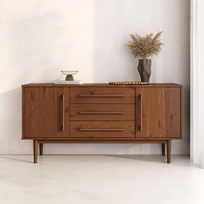 IDIMEX Sideboard TECCA mit 2 Türen & 3 Schubladen, Kastanie Farben – Massivholz Anrichte mit Stauraum, Schubladen mit Metallauszug, inklusive Wandbefestigung, Wohnzimmer Flurkommode IDIMEX Sideboard TECCA mit 2 Türen & 3 Schubladen, Kastanie Farben – Massivholz Anrichte mit Stauraum, Schubladen mit Metallauszug, inklusive Wandbefestigung, Wohnzimmer Flurkommode