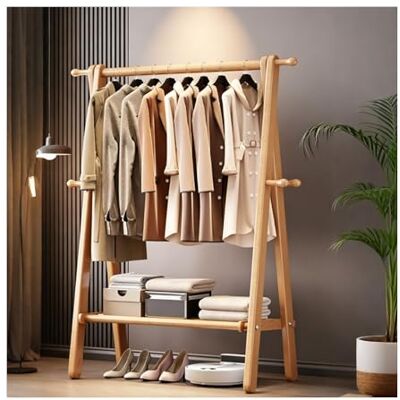LIANTIAN Diese freistehende Garderobe aus Massivholz verfügt über Ablagen für Schuhe und andere Gegenstände; sie ist leicht zu montieren und eignet sich für den Einsatz im Wohnzimmer oder Schlafzimmer(nat LIANTIAN Diese freistehende Garderobe aus Massivholz verfügt über Ablagen für Schuhe und andere Gegenstände; sie ist leicht zu montieren und eignet sich für den Einsatz im Wohnzimmer oder Schlafzimmer(nat