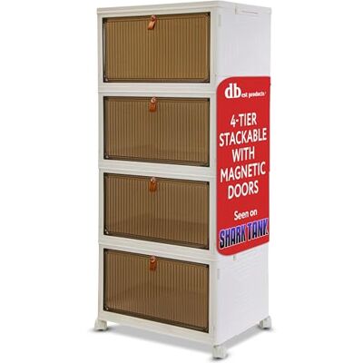 dbest products Quik Box Sport Stapelbare Aufbewahrungsbehälter mit magnetischer Tür, zusammenklappbarer Organizer, faltbarer Behälter, für Schlafzimmer, Wohnzimmer, Küche, ordentliche Schlafsäle und organisierte dbest products Quik Box Sport Stapelbare Aufbewahrungsbehälter mit magnetischer Tür, zusammenklappbarer Organizer, faltbarer Behälter, für Schlafzimmer, Wohnzimmer, Küche, ordentliche Schlafsäle und organisierte