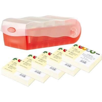 HAN Lernkarteibox Croco, einfach Vokabeln Lernen mit 5-Fächer-Lernsystem, DIN A8 Karteikasten für 500 Karten, inkl. 5 Stützplatten + 500 Lernkarten, Karteibox, Lernbox (Transluzent/Rot, A8) HAN Lernkarteibox Croco, einfach Vokabeln Lernen mit 5-Fächer-Lernsystem, DIN A8 Karteikasten für 500 Karten, inkl. 5 Stützplatten + 500 Lernkarten, Karteibox, Lernbox (Transluzent/Rot, A8)