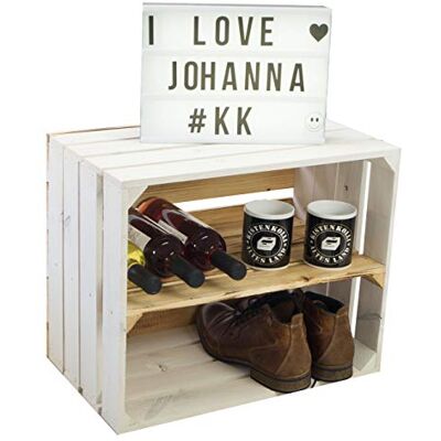 Kistenkolli Altes Land Holzkiste Paula Weiss mit geflammten Boden 50x40x30cm Aufbewahrungsbox Regalkiste Apfelkisten Weinkisten Schuhregal Bücherregal Kleiderschrank (Paula geflammt LÄNGS) Kistenkolli Altes Land Holzkiste Paula Weiss mit geflammten Boden 50x40x30cm Aufbewahrungsbox Regalkiste Apfelkisten Weinkisten Schuhregal Bücherregal Kleiderschrank (Paula geflammt LÄNGS)