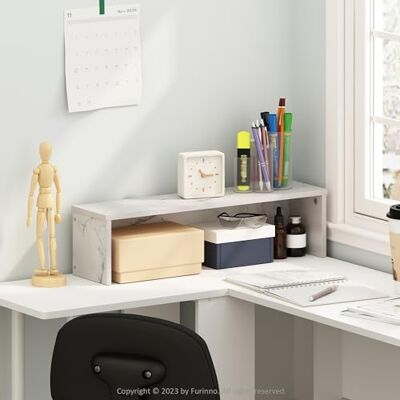 Furinno Classic Schreibtisch-Organizer und Zubehör, 58 cm Schreibtisch-Organizer, Desktop Organizer, für Büromaterial, Büro-Schreibtischzubehör, Marmor Weiß Furinno Classic Schreibtisch-Organizer und Zubehör, 58 cm Schreibtisch-Organizer, Desktop Organizer, für Büromaterial, Büro-Schreibtischzubehör, Marmor Weiß