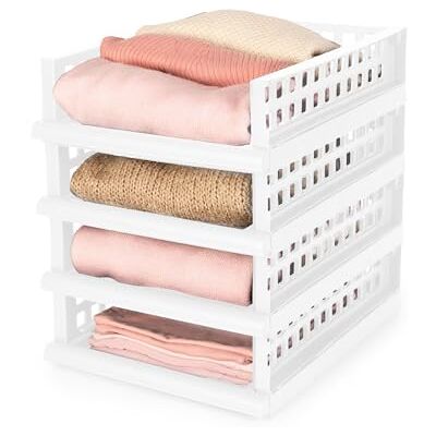 Compactor Slider Organizer Kleiderschrank mit ausziehbarer Schublade, Set mit 4 modularen Regalen aus BPA-freiem Kunststoff für Kleidung, Schränke, Badezimmer, Weiß, Größe Midi (34 x 45 x 11,5 cm) Compactor Slider Organizer Kleiderschrank mit ausziehbarer Schublade, Set mit 4 modularen Regalen aus BPA-freiem Kunststoff für Kleidung, Schränke, Badezimmer, Weiß, Größe Midi (34 x 45 x 11,5 cm)