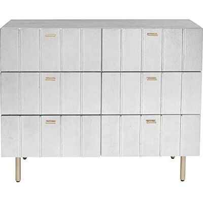 Kare Design Kommode Venice Line, Silber, 89x106x40 cm, Schrank, Aufbewahrung, mit 6 Schubladen, Holz Korpus, Stahl Beine, Wohnzimmer Kare Design Kommode Venice Line, Silber, 89x106x40 cm, Schrank, Aufbewahrung, mit 6 Schubladen, Holz Korpus, Stahl Beine, Wohnzimmer
