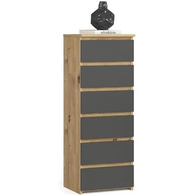 Home Collective Kommode mit 6 Schubladen Kommode Schlafzimmer Flur Wohnzimmer Organizer Kommode mit Schubladen 40 cm breit 109 cm hoch Artisan Eiche graphit Holz Highboard Sideboard Mehrzweckschrank Schrank schmal Home Collective Kommode mit 6 Schubladen Kommode Schlafzimmer Flur Wohnzimmer Organizer Kommode mit Schubladen 40 cm breit 109 cm hoch Artisan Eiche graphit Holz Highboard Sideboard Mehrzweckschrank Schrank schmal