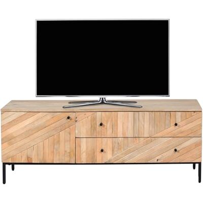 Mendler TV-Rack HWC-L95 Massiv-Holz Mango 56x145x43cm, Natur TV-Board, Fernsehtisch, Lowboard, TV-Schrank, Kommode Mendler TV-Rack HWC-L95 Massiv-Holz Mango 56x145x43cm, Natur TV-Board, Fernsehtisch, Lowboard, TV-Schrank, Kommode