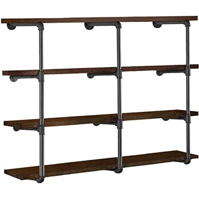 HITOMEN Industrielle Eisenrohrregale, 3er-Set, 4-stöckig, 106,7 cm hoch, 30,5 cm tief, DIY offenes Bücherregal, Bücherregal, Wandmontage, Vintage-Retro-Regal, rustikales Bauernhaus, Speisekammer, HITOMEN Industrielle Eisenrohrregale, 3er-Set, 4-stöckig, 106,7 cm hoch, 30,5 cm tief, DIY offenes Bücherregal, Bücherregal, Wandmontage, Vintage-Retro-Regal, rustikales Bauernhaus, Speisekammer,