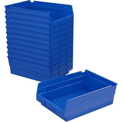 Akro-Mils 30150 Regalbehälter aus Kunststoff, robuste Aufbewahrungsbehälter für Garage, Schrank und Schublade, 30,48 cm x 16,51 cm x 10,16 cm, Blau, 12er-Pack Akro-Mils 30150 Regalbehälter aus Kunststoff, robuste Aufbewahrungsbehälter für Garage, Schrank und Schublade, 30,48 cm x 16,51 cm x 10,16 cm, Blau, 12er-Pack