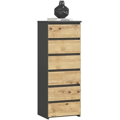 Home Collective Kommode mit 6 Schubladen Kommode Schlafzimmer Flur Wohnzimmer Organizer Kommode mit Schubladen 40 cm breit 109 cm hoch graphit Artisan Eiche Holz Highboard Sideboard Mehrzweckschrank Schrank schmal Home Collective Kommode mit 6 Schubladen Kommode Schlafzimmer Flur Wohnzimmer Organizer Kommode mit Schubladen 40 cm breit 109 cm hoch graphit Artisan Eiche Holz Highboard Sideboard Mehrzweckschrank Schrank schmal
