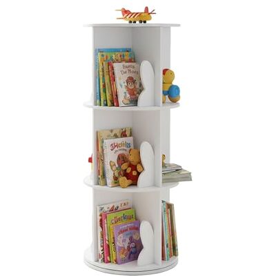 Relaxdays Bücherregal Kinder, drehbar, 12 Fächer, HxD: 97 x 40 cm, Kinderbücherregal, Bücherturm Kinderzimmer, weiß Relaxdays Bücherregal Kinder, drehbar, 12 Fächer, HxD: 97 x 40 cm, Kinderbücherregal, Bücherturm Kinderzimmer, weiß