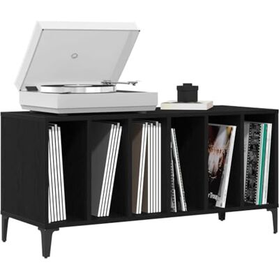 vidaXL Schallplattenschrank Schwarz Eichen-Optik 100 x 38 x 48 cm Einfach und funktional, passt zu verschiedenen Stilen, Bietet viel Platz für deine Sachen, Aus langlebigem Holzwerkstoff vidaXL Schallplattenschrank Schwarz Eichen-Optik 100 x 38 x 48 cm Einfach und funktional, passt zu verschiedenen Stilen, Bietet viel Platz für deine Sachen, Aus langlebigem Holzwerkstoff