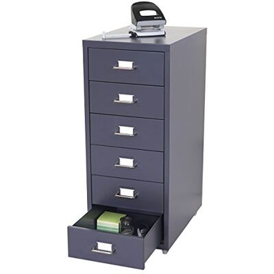 Mendler Rollcontainer Boston T851 6 Schubladen dunkelgrau Schubladenschrank, Stahlschrank, 69x28x41cm Mendler Rollcontainer Boston T851 6 Schubladen dunkelgrau Schubladenschrank, Stahlschrank, 69x28x41cm