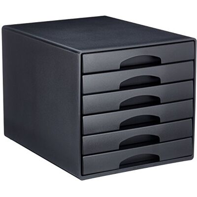 Leitz Schubladenbox mit 6 Schubladen, Für die Aufbewahrung von A4 Dokumenten und Utensilien, Schwarz, Plus Serie, 52120095 Leitz Schubladenbox mit 6 Schubladen, Für die Aufbewahrung von A4 Dokumenten und Utensilien, Schwarz, Plus Serie, 52120095