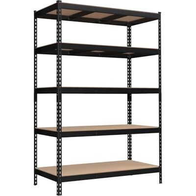 SONGMICS Schwerlastregal, 5 Ablagen, 60 x 120 x 180 cm, Schwarz Standregal, Schnelle Montage, bis 875 kg belastbar, für Keller, Küche, Arbeitszimmer, Schwarz, COZORY GLR600B01 SONGMICS Schwerlastregal, 5 Ablagen, 60 x 120 x 180 cm, Schwarz Standregal, Schnelle Montage, bis 875 kg belastbar, für Keller, Küche, Arbeitszimmer, Schwarz, COZORY GLR600B01