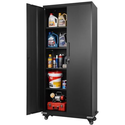 VEVOR Aktenschrank, 184,5 cm Metallschrank mit 4 Verstellbaren Einlegeböden, 2 Magnettüren & 2 Schlüsseln, Werkzeugschrank zur Aufbewahrung von Werkzeugen für Speisekammer, Lager, Keller, Büro VEVOR Aktenschrank, 184,5 cm Metallschrank mit 4 Verstellbaren Einlegeböden, 2 Magnettüren & 2 Schlüsseln, Werkzeugschrank zur Aufbewahrung von Werkzeugen für Speisekammer, Lager, Keller, Büro