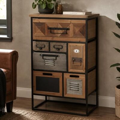 Mendler Apothekerkommode HWC-Q78, Industrial Holz Metall, 84x53x31cm Schrank, Highboard, Schubladen, Vintage/Shabby Mendler Apothekerkommode HWC-Q78, Industrial Holz Metall, 84x53x31cm Schrank, Highboard, Schubladen, Vintage/Shabby