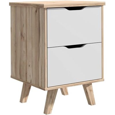Forte VANKKA Kommode mit 2 Schubladen, Holzwerkstoff, Planked Eiche/Weiß, B x H x T: 45 x 63,9 x 42 cm Forte VANKKA Kommode mit 2 Schubladen, Holzwerkstoff, Planked Eiche/Weiß, B x H x T: 45 x 63,9 x 42 cm
