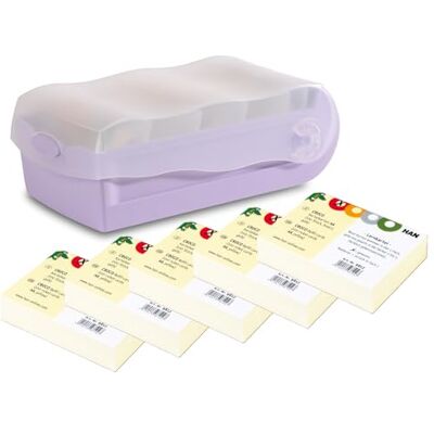 HAN Lernkarteibox CROCO, einfach Vokabeln lernen mit 5-Fächer-Lernsystem, DIN A8 Karteikasten für 500 Karten, inkl. 5 Stützplatten + 500 Lernkarten, Karteibox, Lernbox (Pastellila, A8) HAN Lernkarteibox CROCO, einfach Vokabeln lernen mit 5-Fächer-Lernsystem, DIN A8 Karteikasten für 500 Karten, inkl. 5 Stützplatten + 500 Lernkarten, Karteibox, Lernbox (Pastellila, A8)
