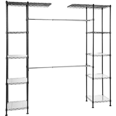 Amazon Ausziehbarer Offener Kleiderschrank mit 10 Höhenverstellbaren Einlegeböden Maximalgewicht 521 kg, Schwarz, 144.8 203.2 x 35.6 x 182.9 cm Amazon Ausziehbarer Offener Kleiderschrank mit 10 Höhenverstellbaren Einlegeböden Maximalgewicht 521 kg, Schwarz, 144.8 203.2 x 35.6 x 182.9 cm